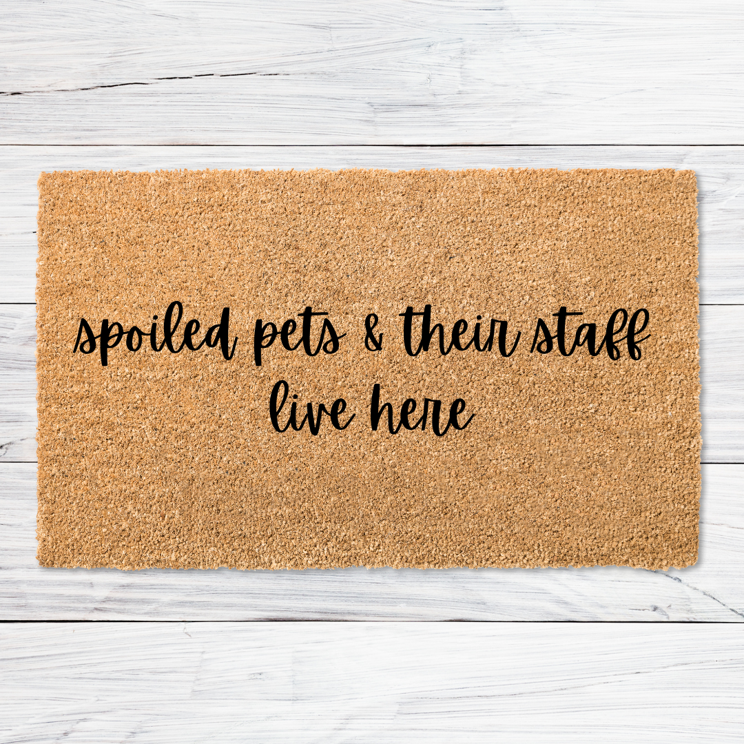 Spoiled pets and their staff doormat