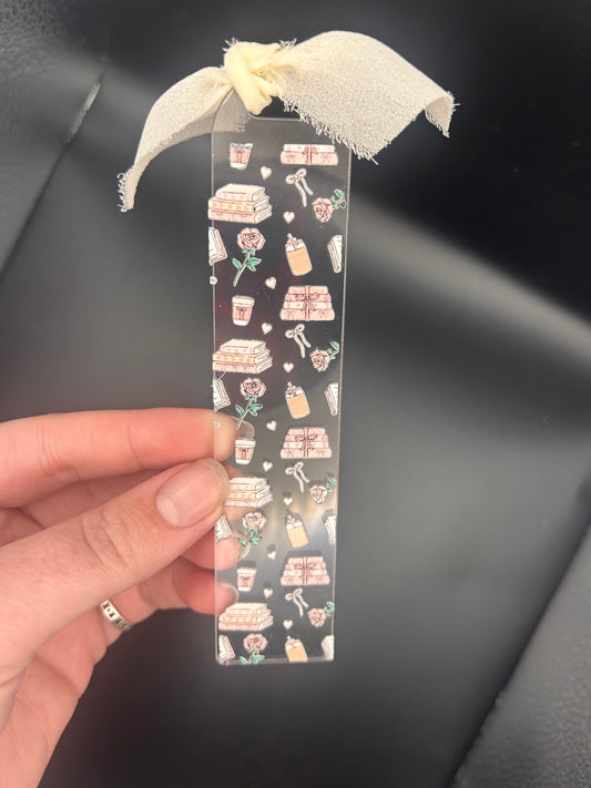 Pink Books & Iced Coffee bookmark