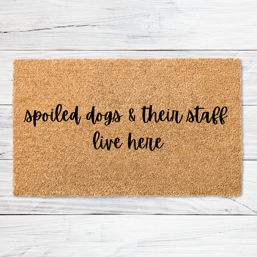 Spoiled pets and their staff doormat