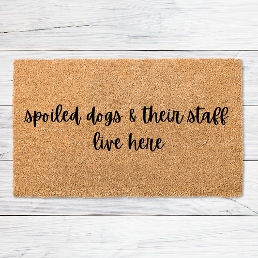 Spoiled pets and their staff doormat