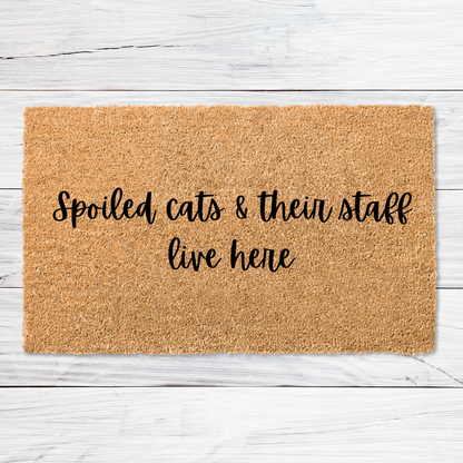 Spoiled pets and their staff doormat