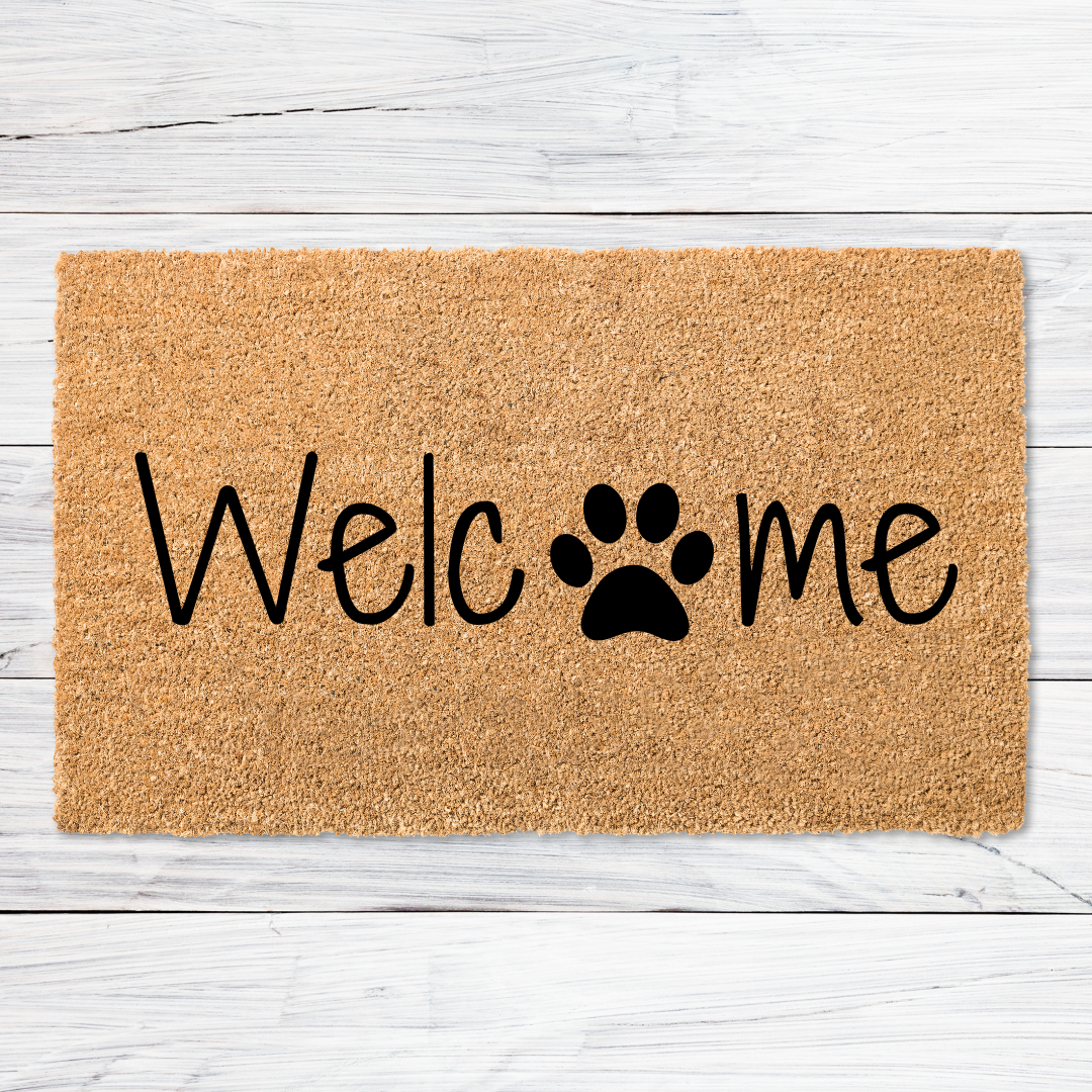 Welcome Paw Print Doormat