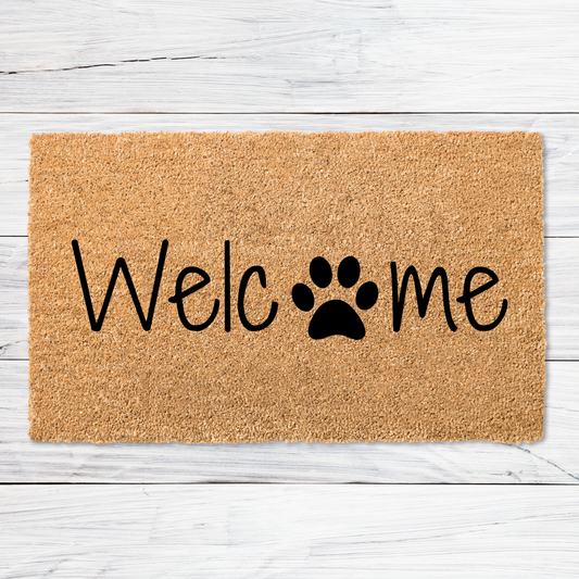 Welcome Paw Print Doormat