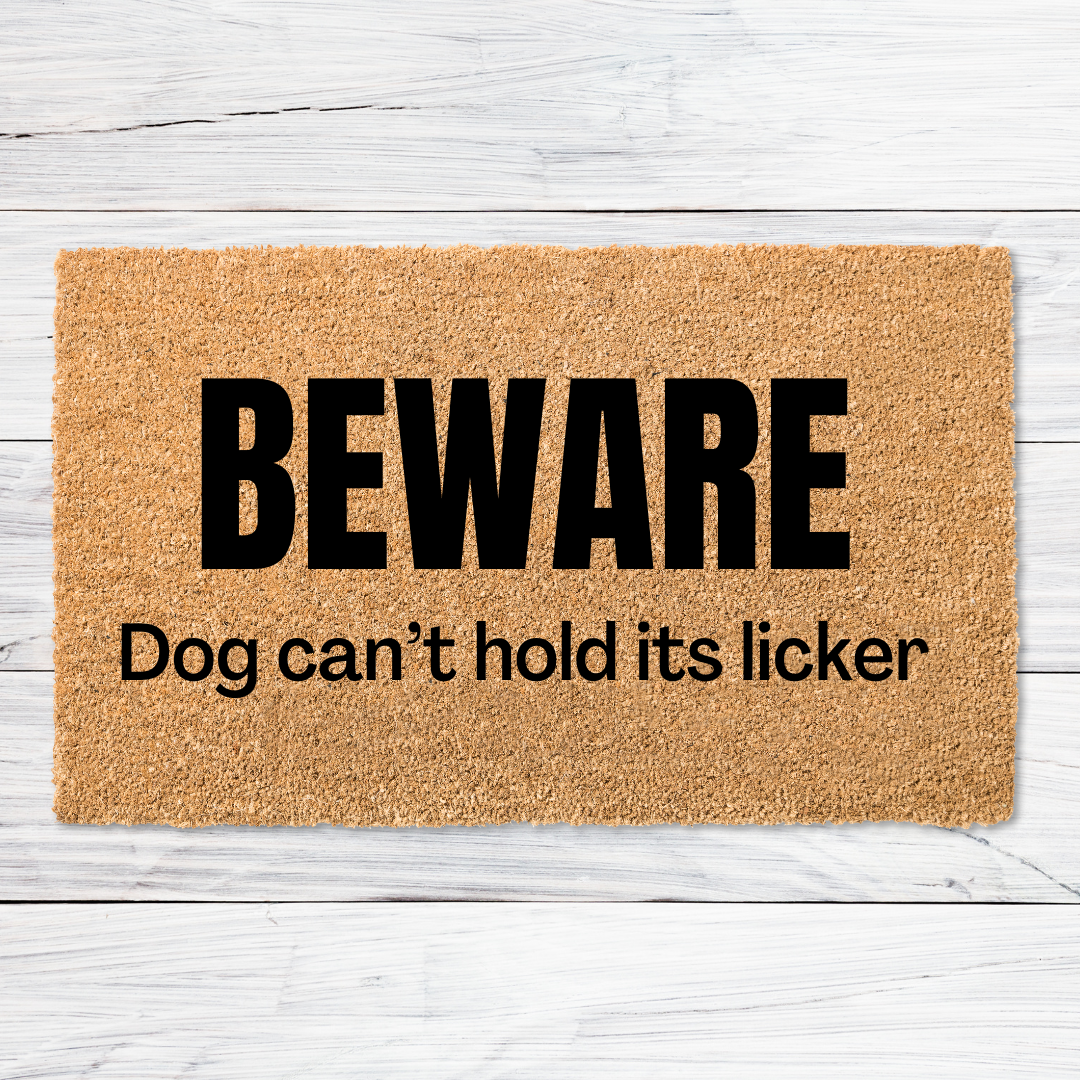 Dog can't hold its licker Doormat